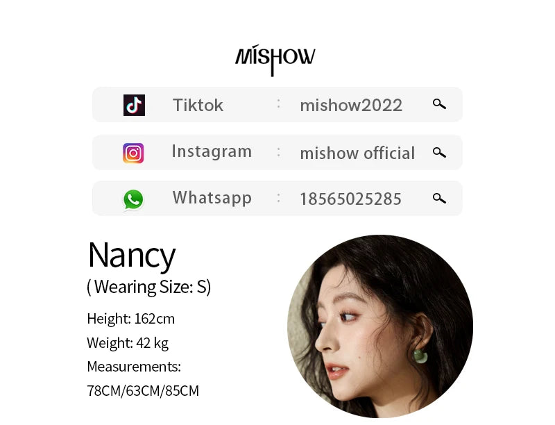 MISHOW Green Plaid Knitted Top 2025 Spring Lotus Leaf Sleeves Tees Slim Long Sleeve Curled Collar Single Breasted Top MXE14Z1152