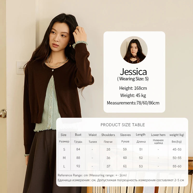 MISHOW Pullover Women 2025 Autumn Winter Retro Fake 2 Pieces Round Neck Color-blocked Lace Trim Knit Sweater Slim Top MXE46Z2545