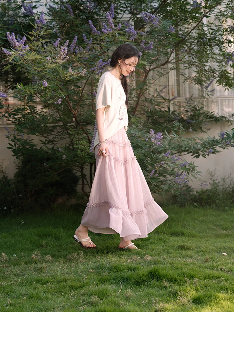 MISHOW Fashion Print T-shirts for women 2025 Summer New O-Neck Loose Casual Short Sleeve Cotton Top Female Clothing MXE36T0575