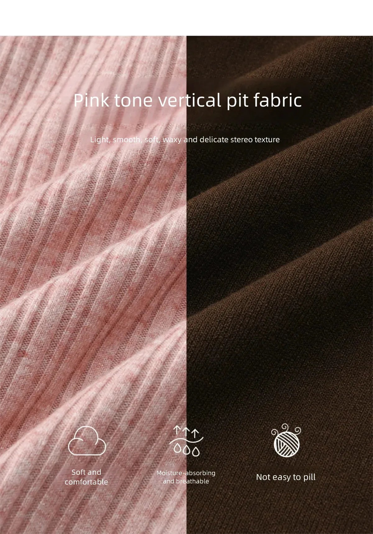 MISHOW Women's Pink Brown Fake Two-Piece Top 2026 Spring Ribbed Knit Knot Front Thin Top U-Neck Long Sleeve Slim Tops MXF11Z2912