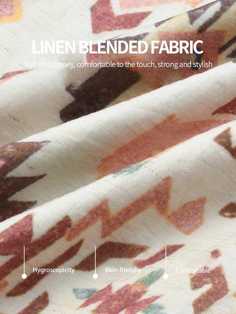 MISHOW Women's Geometric Print Half Skirt 2025 Summer Retro Prairie Chic Pocket Vacation A-line Skirt Female Clothing MXE37B0760