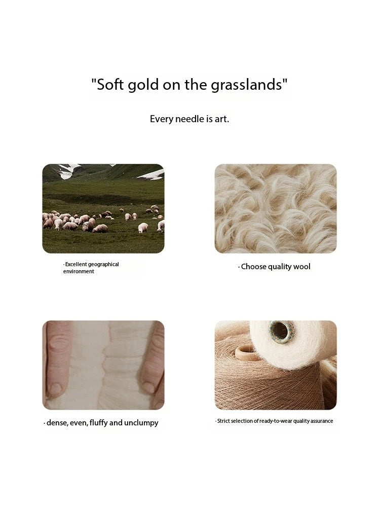 MISHOW Wool Blend Blue Contrasting Knitted Top 2025 Spring Slim Fit Base Sweater Women V Neck Shell Button Sweet Tops MXE14Z1184