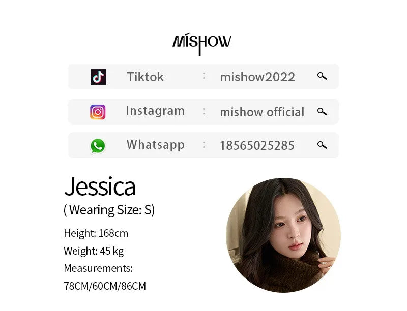 MISHOW Women's French Retro Plaid Bow Sweater 2025 Winter Detachable Shawl Collar Thick Lantern Sleeve Knitted Tops MXE93Z2946