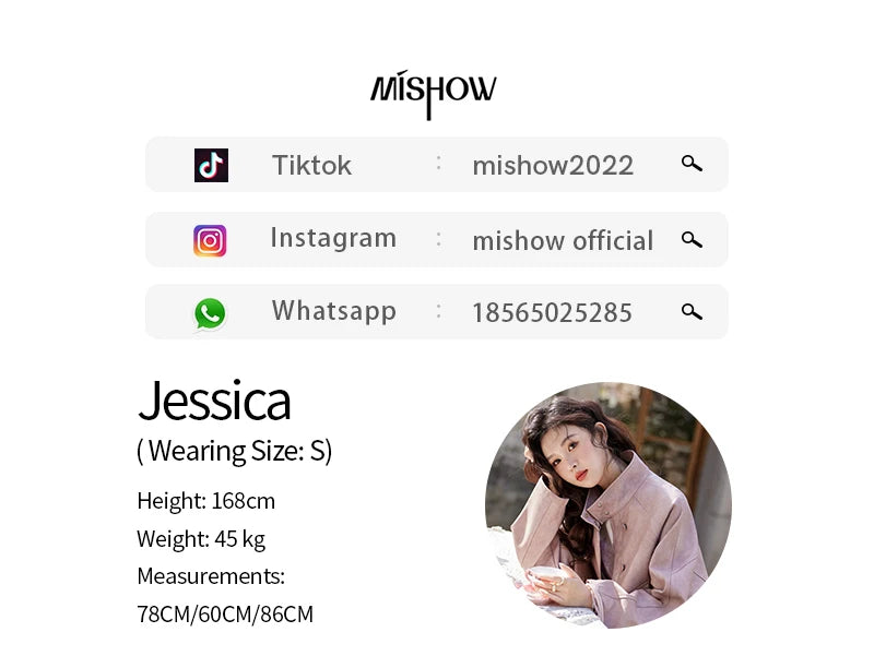 MISHOW Sweet Cool Blended Pink Purple Leather Coat Spring 2025 Stand Collar Motorcycle Style Jackets PU Leather Coats MXE13W0707