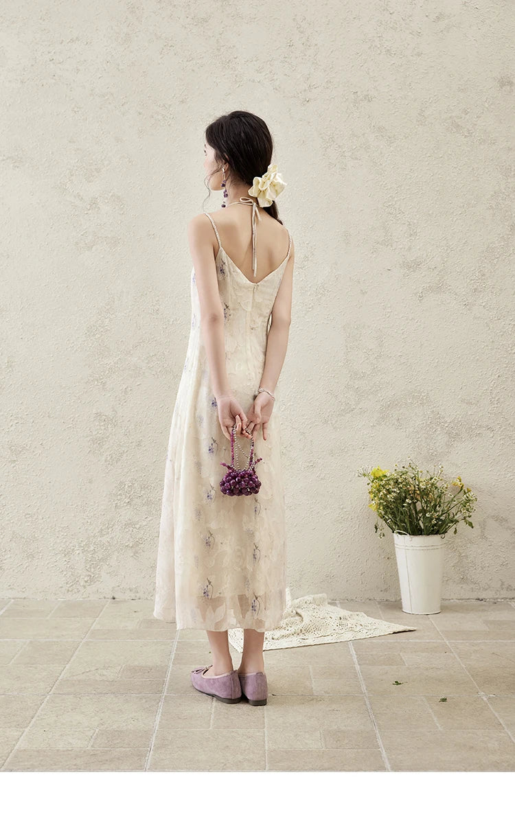 MISHOW Print Suspender Dress Women 2025 Spring Summer Square Collar Sleeveless Cut Flower Dresses New Fashion Slim MXE16L2144