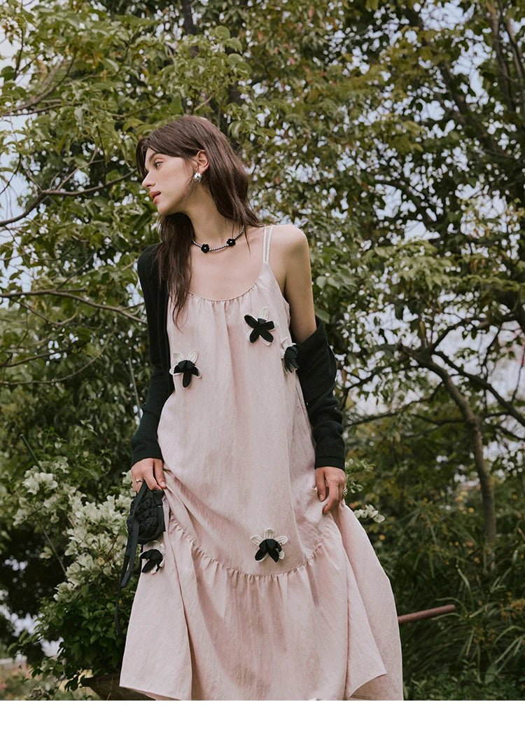 MISHOW Holiday Long Camisole Dress Women Summer 2025 Sleeveless Flower Pleated High Waist Dresses Woman New Fashion MXE31L2191