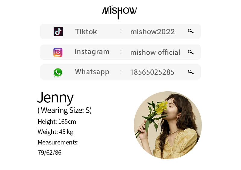 MISHOW Tea Break V-neck Dress for Women 2024 Summer French Temperament Chiffon Floral Puff Sleeve Waist Long Dresses MXD23L1878