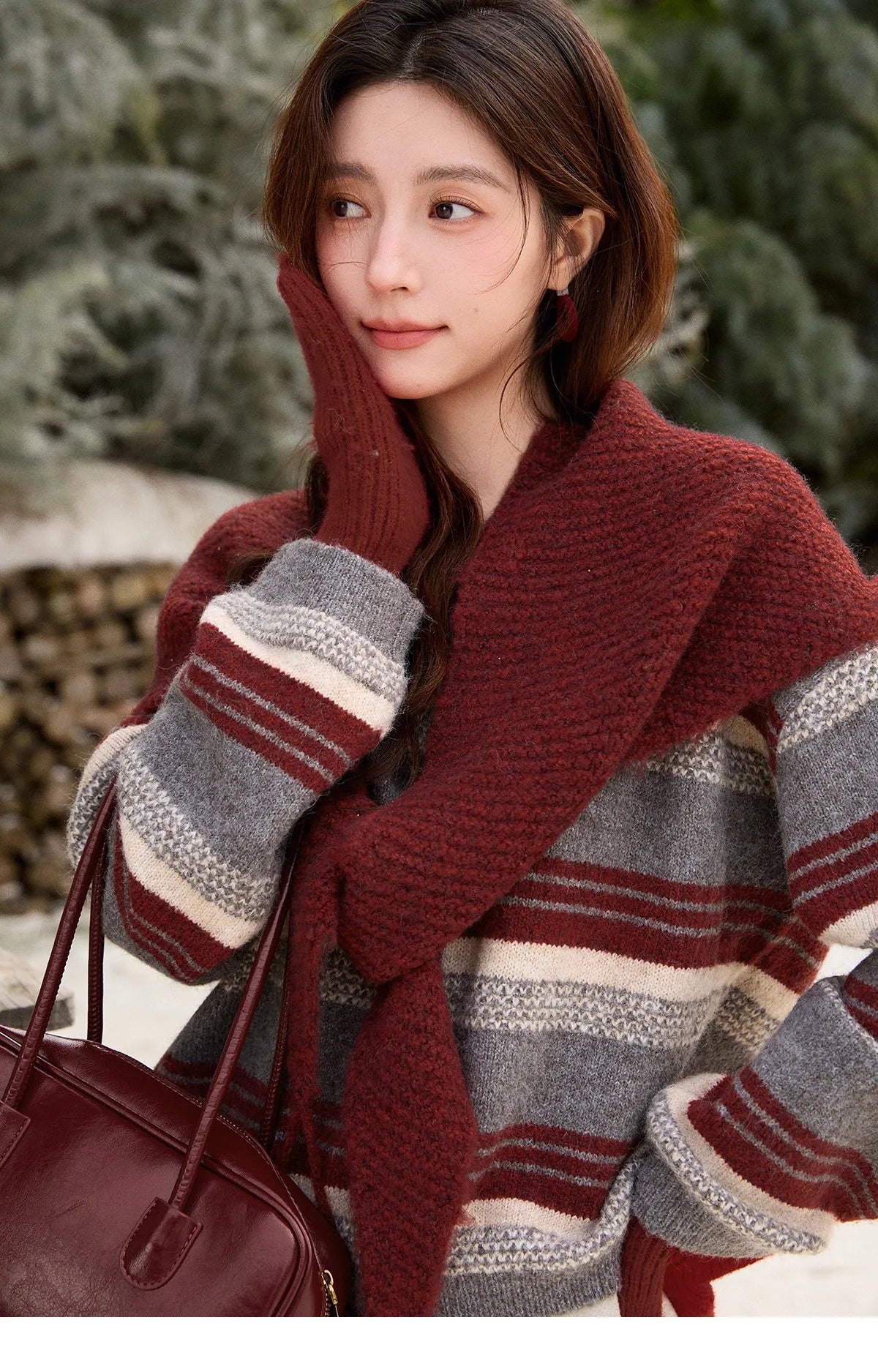 MISHOW Winter Women Knitwear Warm Pullover Sweater Casual Loose Top Knitted Long Sleeve Soft Sweaters Excluding Scarf MXE92Z2828