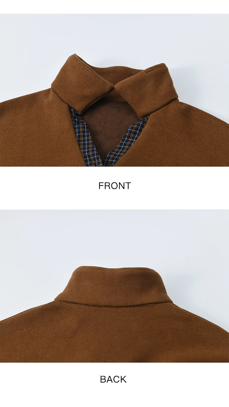 MISHOW Woman Skirt Suit 2025 Winter College Style Fake 2-piece Spliced Sweatshirt Pleated Skirt Casual Woman Sets MXE86T1447