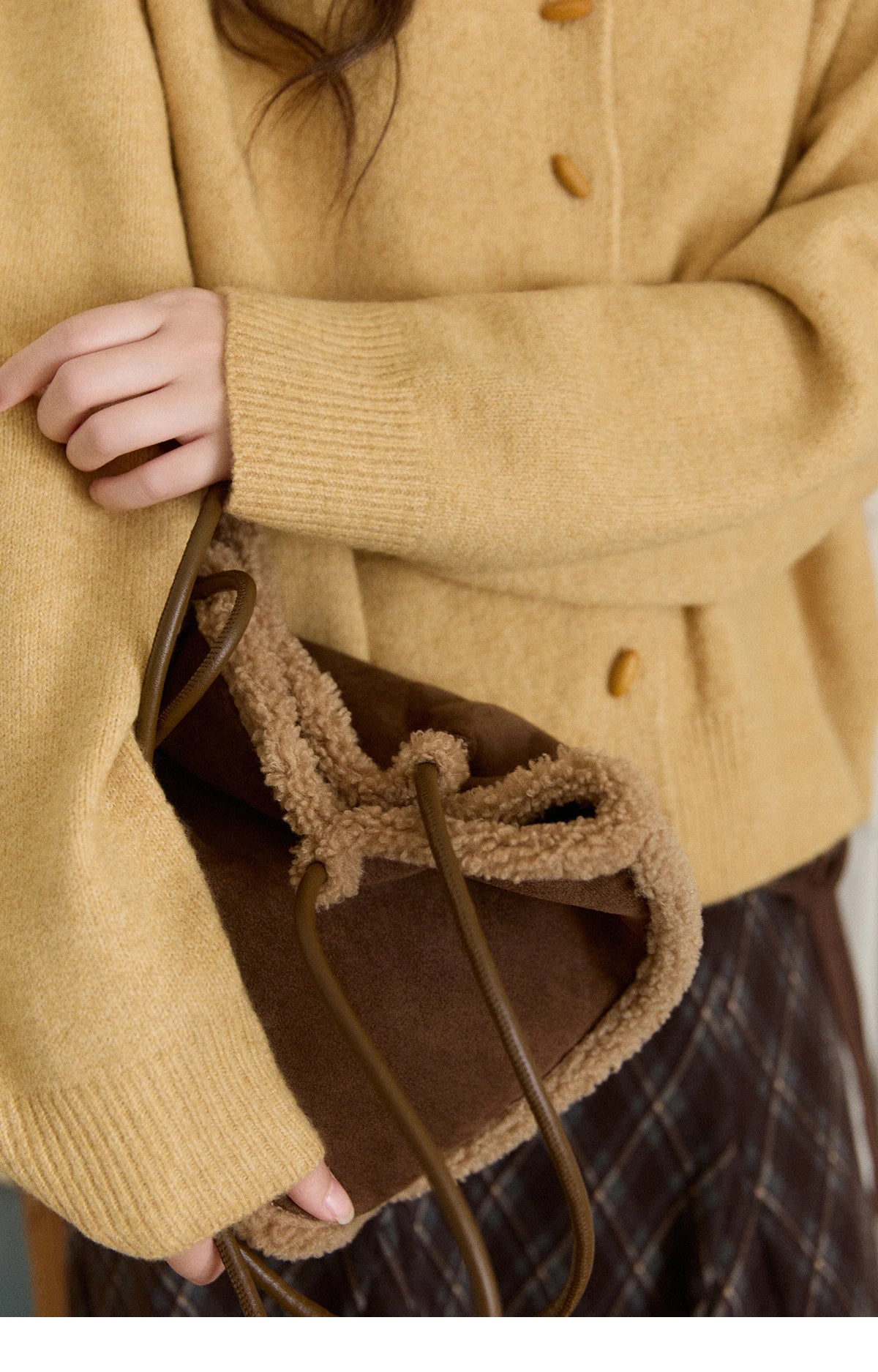 MISHOW Women's Mustard Yellow Knit Cardigan 2026 Spring Asymmetric Collar Dropped Sleeves Tops Casual Loose Sweater MXE93Z2936