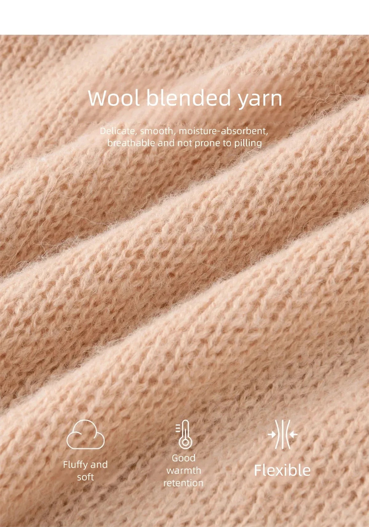 MISHOW 3D Floral Applique Crew Neck Knit Thin Sweater 2026 Spring Loose Casual Elegant Top Soft Pinkish Beige Sweater MXE47Z2649