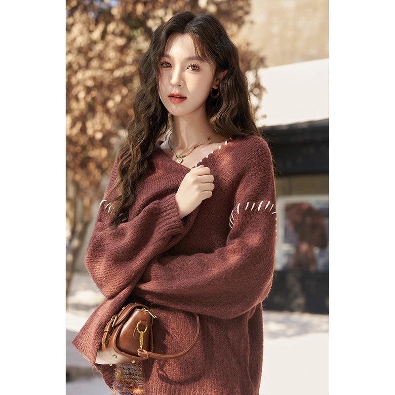 MISHOW Retro Slip Knitted Dresses Coat Separately Women Autumn Winter Sweater Cardigan Slim Knit Suspender Dress MXC59L1625