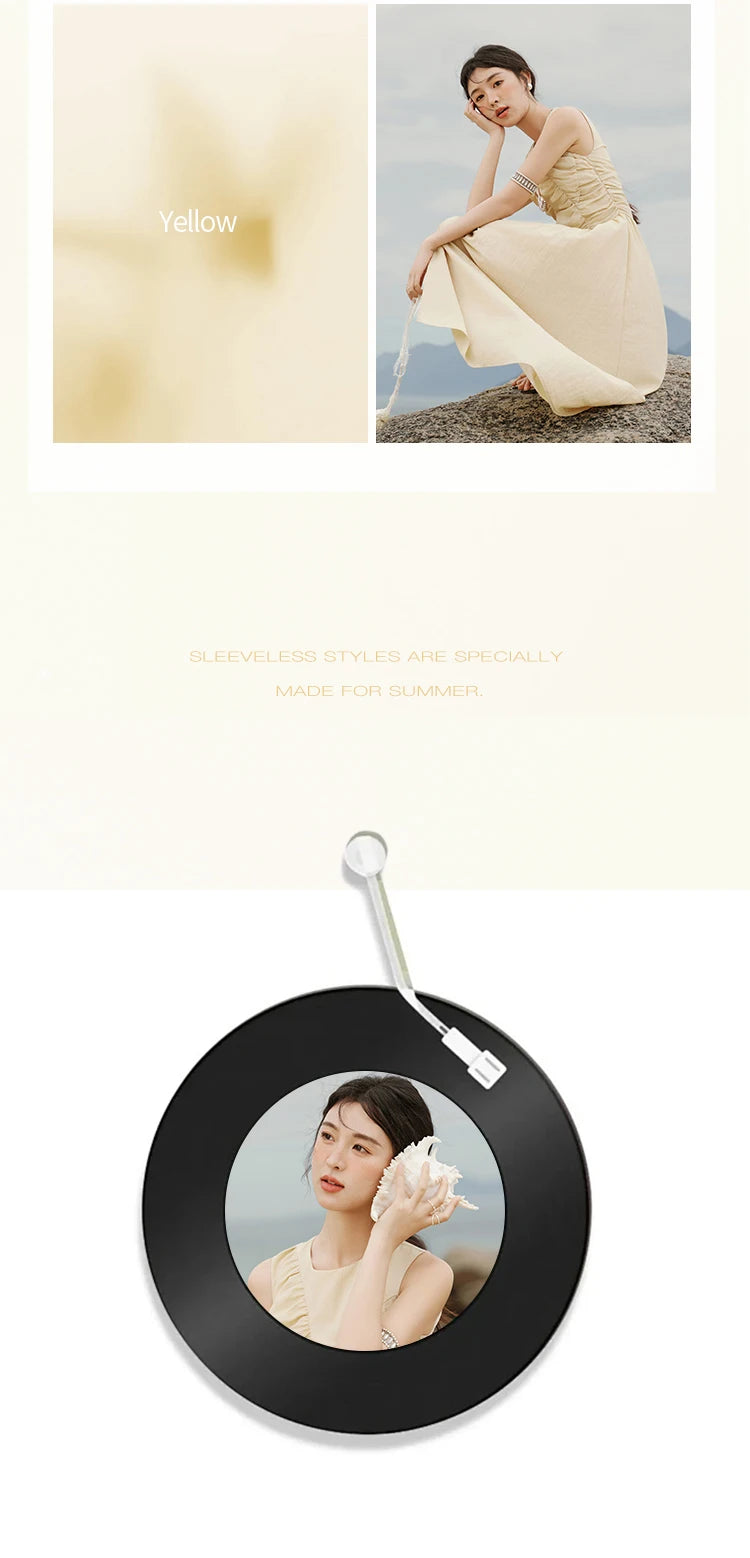 MISHOW Office Lady Summer Dress Women 2025 New Round Neck Sleeveless Solid with Belt Dresses Female Fashion Slimming MXE31L2188