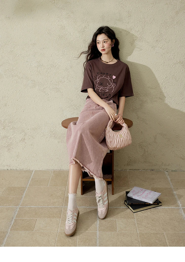 MISHOW Casual Spring Summer Skirt Women New 2025 Solid High Waist Slim Denim Skirts Female Fashion Straight Clothing MXD44B0506