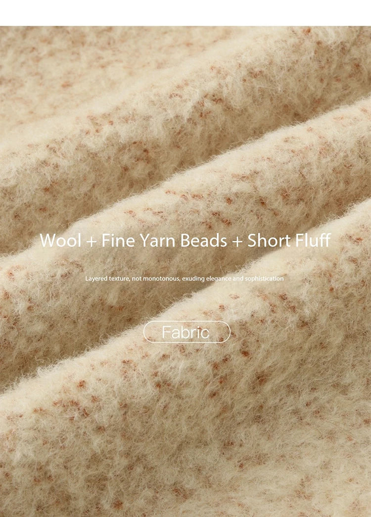 MISHOW Women Winter Jacket 2025 Fashion New Apricot Round Neck Single-breasted Wool Coat Elegant Commuting Short Coat MXE88W0885