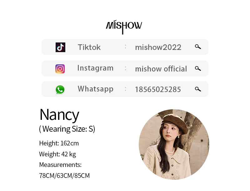 MISHOW Embroidered Sweater Women’s French Retro Doll Collar 2024 Fall Winter New Casual Long-sleeved Knit Sweater Top MXD35Z0895