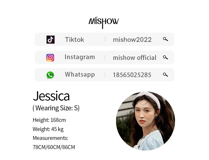 MISHOW Elegant Summer Skirts Sets Women 2025 Short Sleeve V-neck Tops Blue Stripe Lace A-line Skirt Woman Slimming MXE31T0531