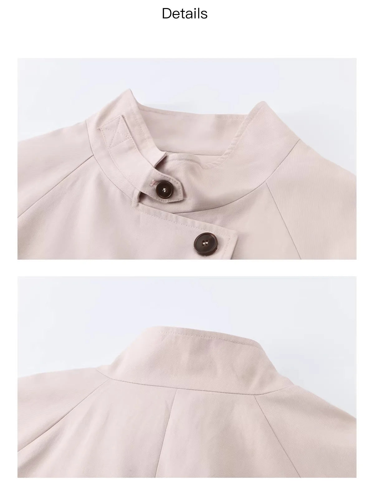 MISHOW Women's Dusty Pink Trench 2026 Spring Stand Collar Belted Coats Raglan Sleeve Casual Mid-Length Windbreaker MXF108W1002