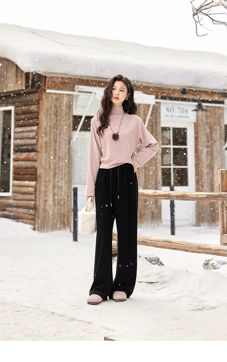 MISHOW Wide Legged Pants Women's Casual Versatile Long Pants 2025 Fall Winter New Korean High-waist Thin Pants MXD34K0824
