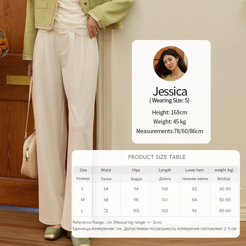 MISHOW Apricot Gray Wide Leg Pants for Women Autumn 2025 Korean High Waist Trousers Slim Versatile Pants Office Lady MXE41K1013