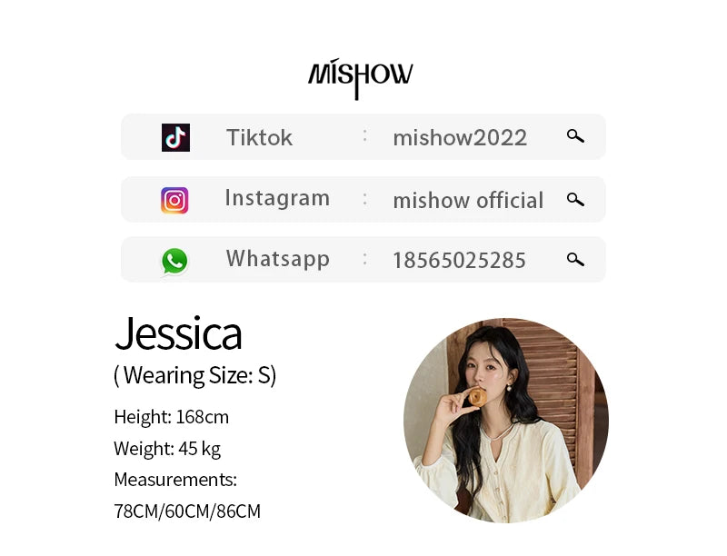 MISHOW Women's French V-neck Blouse Lace Lantern Sleeve Long-sleeved Blouses 2024 Fall Tie Drawstring Waist Slim Tops MXD45X1660