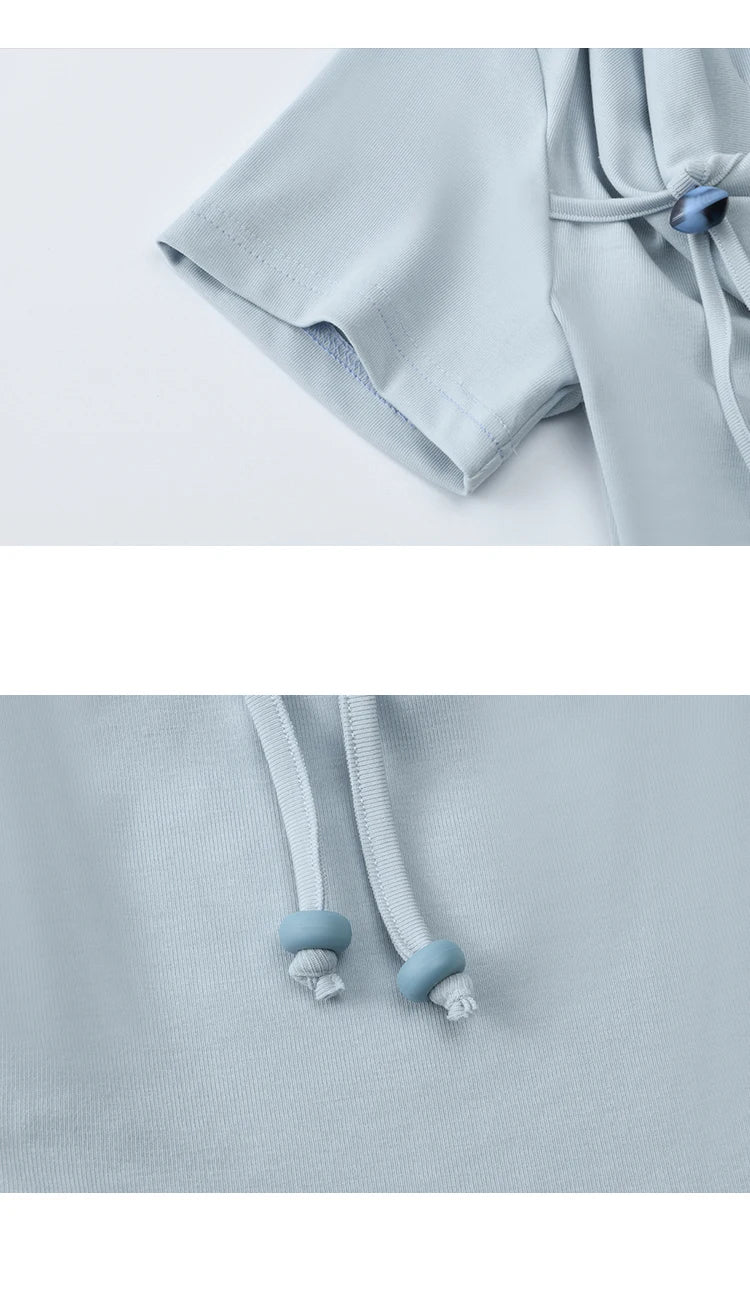 MISHOW Two Piece Set Women's Fashion Lace Up Top 2025 Summer New Casual Print Wide Leg Half Skirt Set Ladies Clothing MXE35T0596