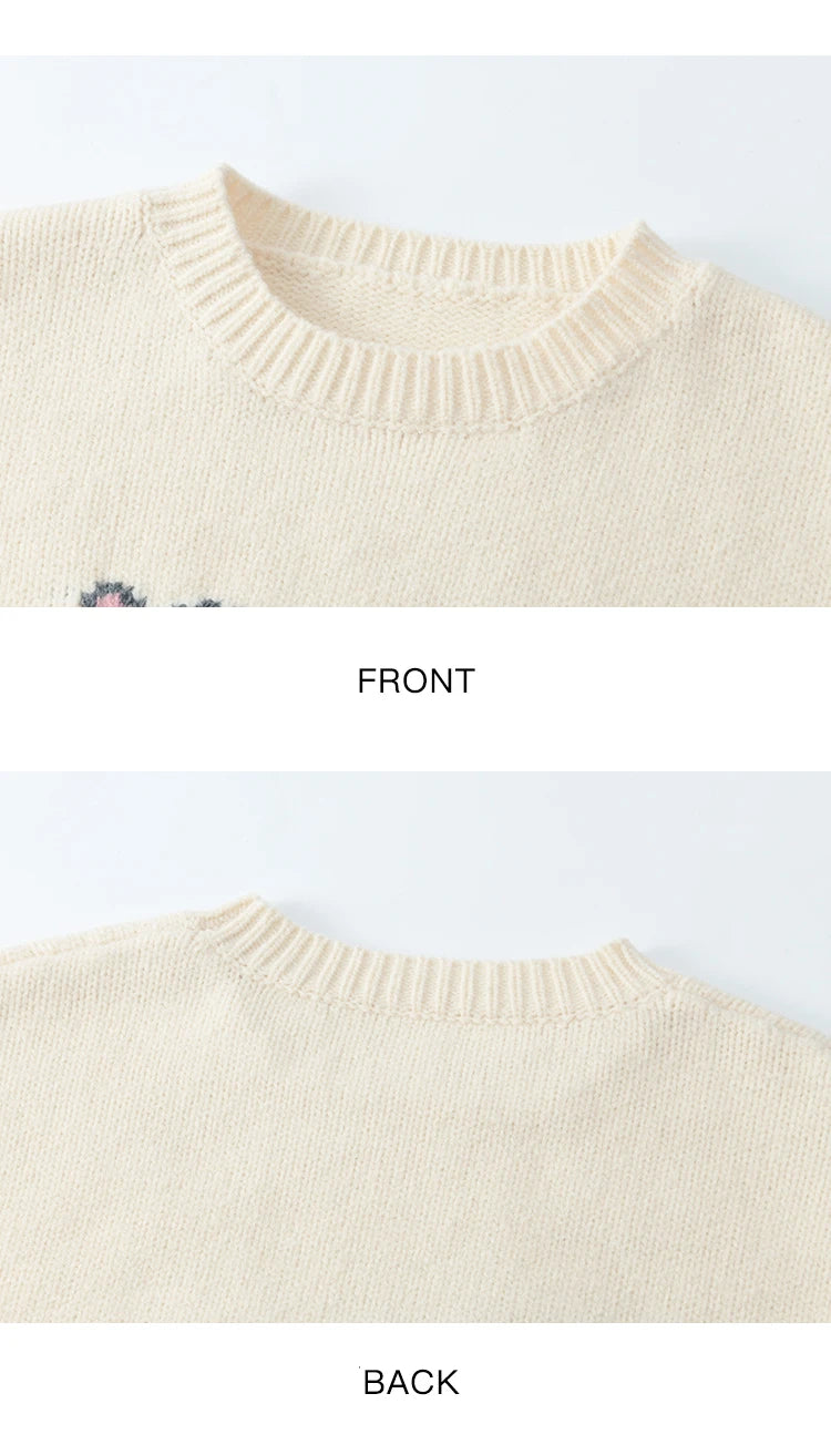 MISHOW Soft Lamb O-Neck Pullovers Color Clash Spliced Knitted Sweater 2024 Winter Women Clothes Thickened Warm Tops MXD59Z1140