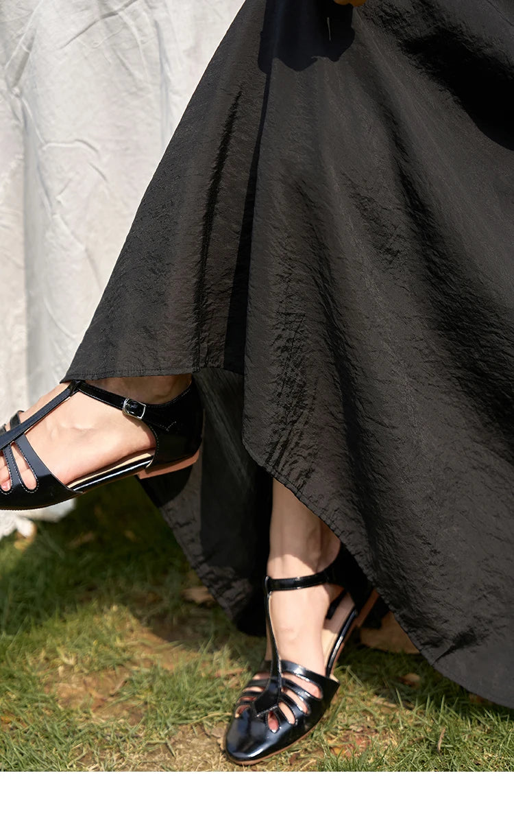 MISHOW French Retro Pleated Upper Suspender Dress for Women 2024 Summer Vacation Sleeveless Solid Mid Length Dresses MXD26L1939