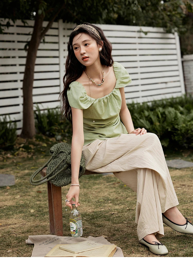 MISHOW Office Lady Summer Pants Women New 2025 Solid Loose High Waist Elastic Wide Cool Wide Leg Pant Female Slimming MXE31K0920