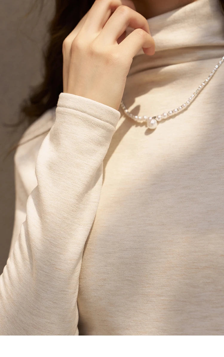 MISHOW Mock Neck Bottoming Shirt Long Sleeve Inner Tops for Women 2023 Autumn Winter New Fashion Warm Slim T-shirt MXC58Z0290