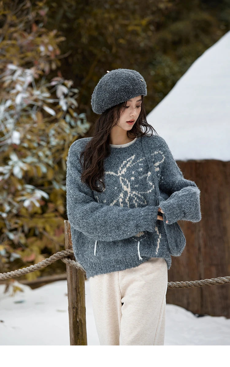 Mishow Butterfly Color Clash Wool Pullover MXD57Z1016