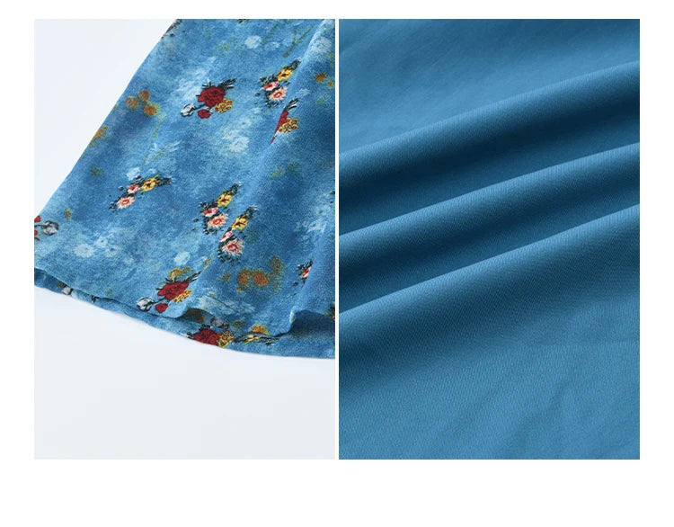 MISHOW Women's V-neck Lace Up Dress 2025 Summer New Female Fashion Puff Sleeve Chiffon Print Dresses Ladies Clothing MXE39L2401