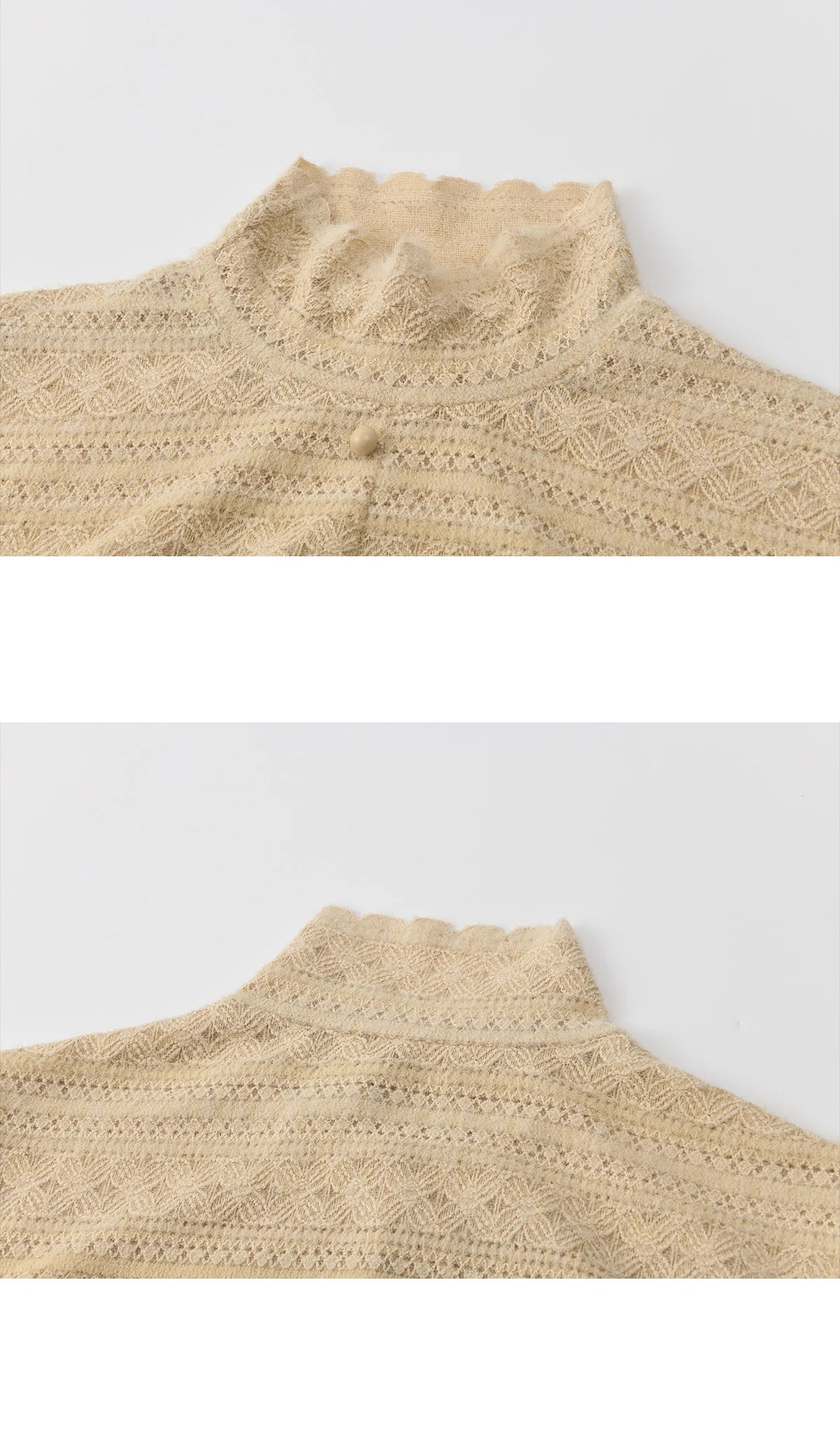 MISHOW Yellow Lace Blouse High Neck Slit Base Layer MXE48X2501