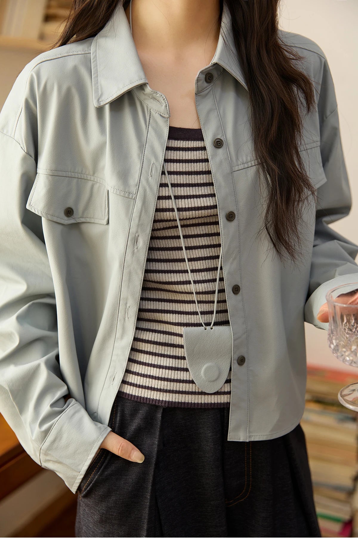 MISHOW Women's Two-Piece Set 2025 Autumn Vintage Striped Vest Solid Turn Down Collar Jacket Commute with Pendant Sets MXE45T1396