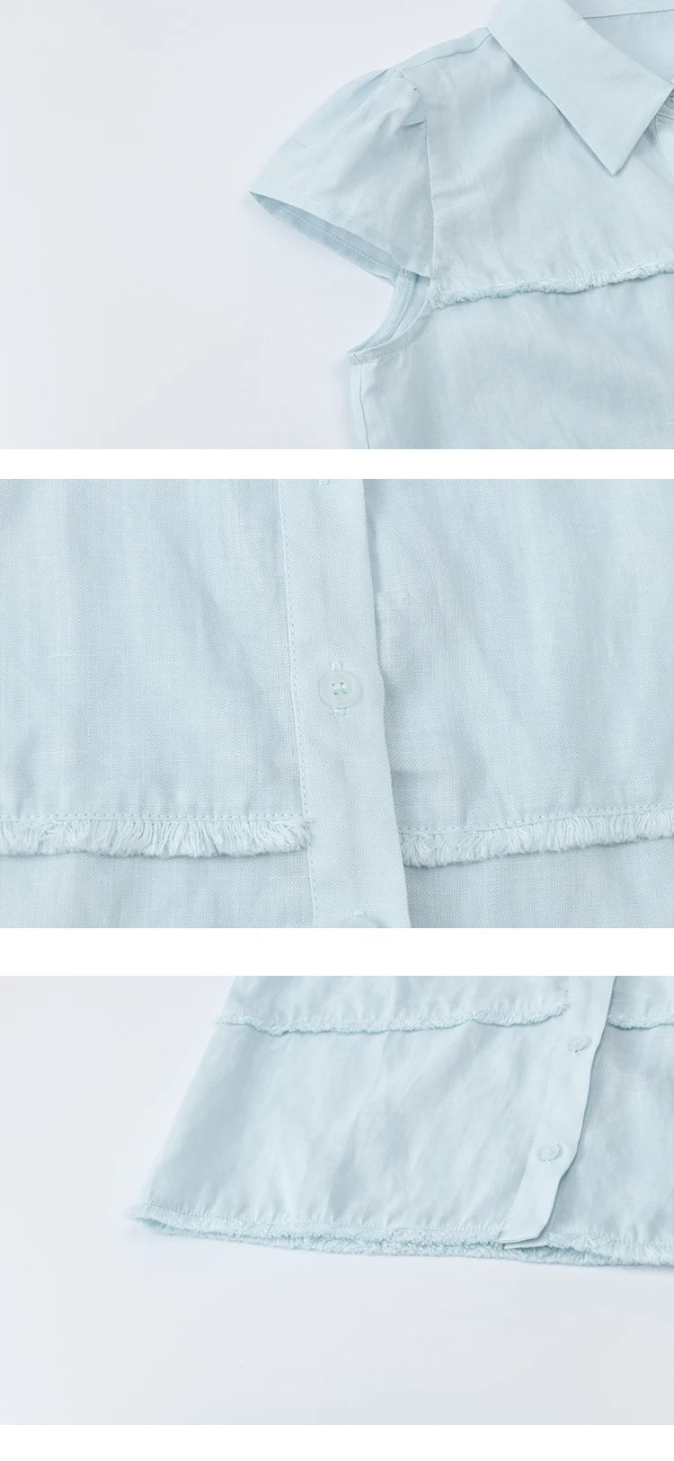 MISHOW Women's Turn-down Collar Button Casual Shirt 2025 Summer New Ladies Wear Edge Splicing Commut Short Sleeve Top MXE39C2363