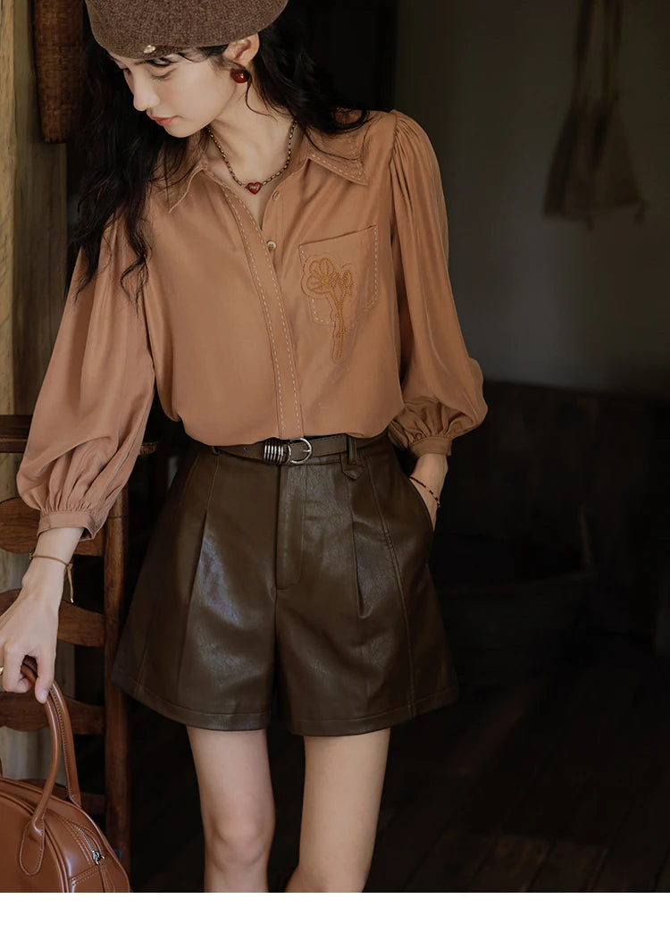 MISHOW High Waist Loose Casual Short Pants for Women Spring Autumn 2024 Versatile Slim Solid Straight Leg Shorts MXD41K0721