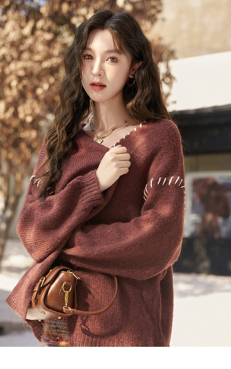 MISHOW Retro Slip Knitted Dresses Coat Separately Women Autumn Winter Sweater Cardigan Slim Knit Suspender Dress MXC59L1625