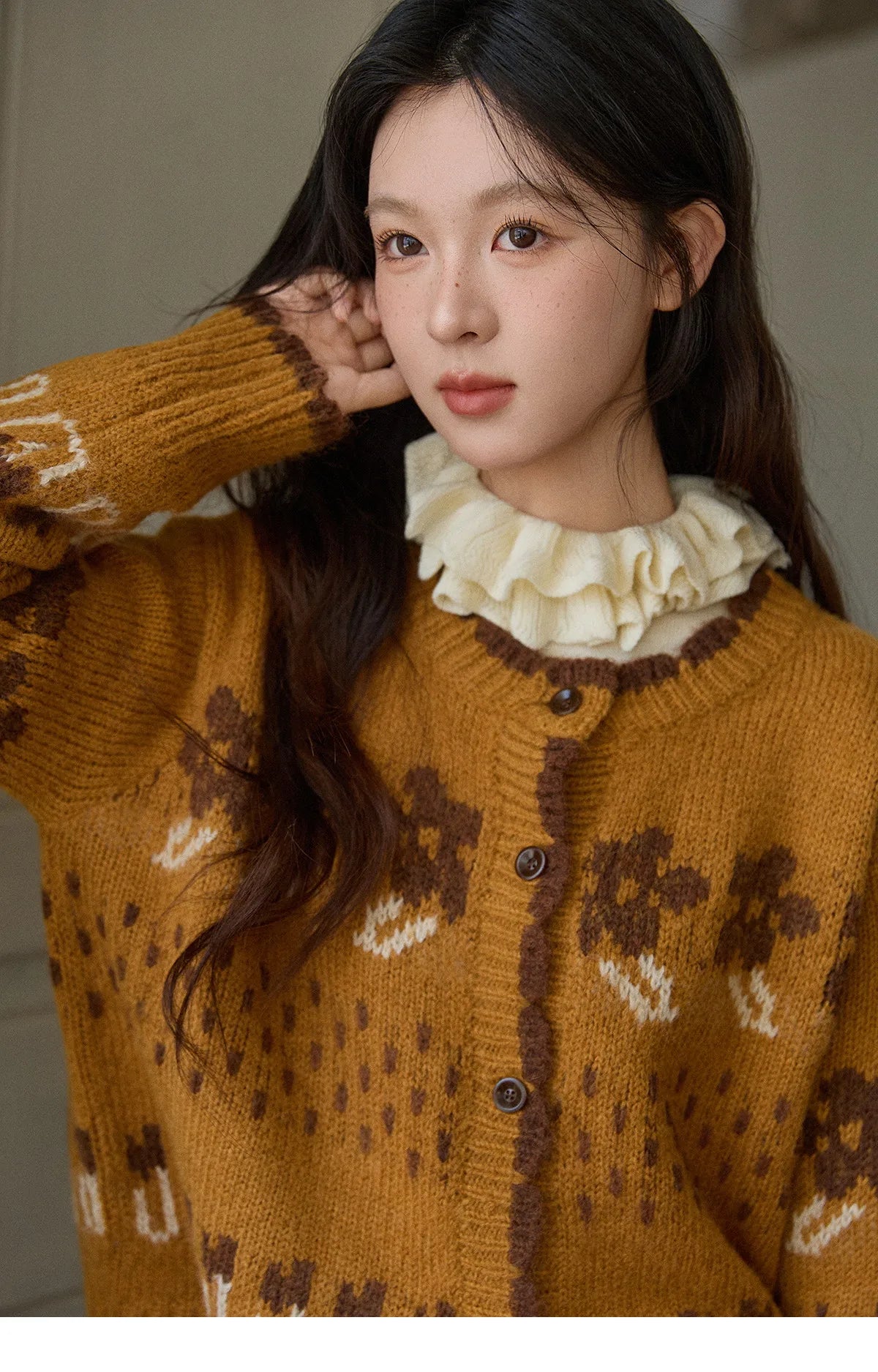 MISHOW Winter 2025 Turtleneck Knit Pullover for Women Thick Warm Fuzzy Cardigan Coat Outerwear Chic Streetwear MXE87Z2699