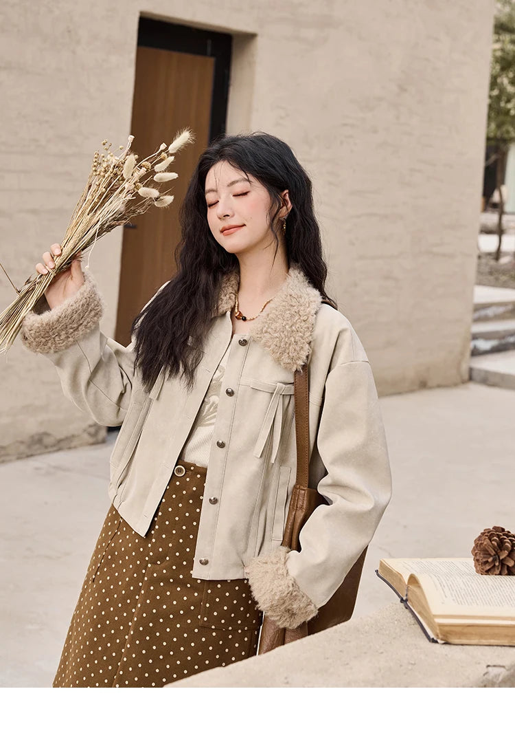 MISHOW French Polka Dot Skirt Women 2024 Winter American Retro High Waist A-line Skirt Symmetrical Side Pockets Skirt MXD34B0576