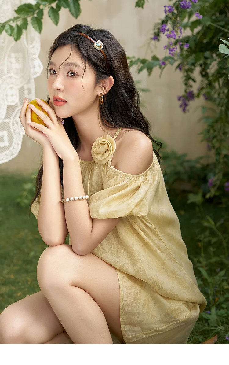 MISHOW Off Shoulder Sling Top Wide Leg Comfortable Casual Shorts Separately 2024 Summer Temperament Sweet Matching MXD24X1523