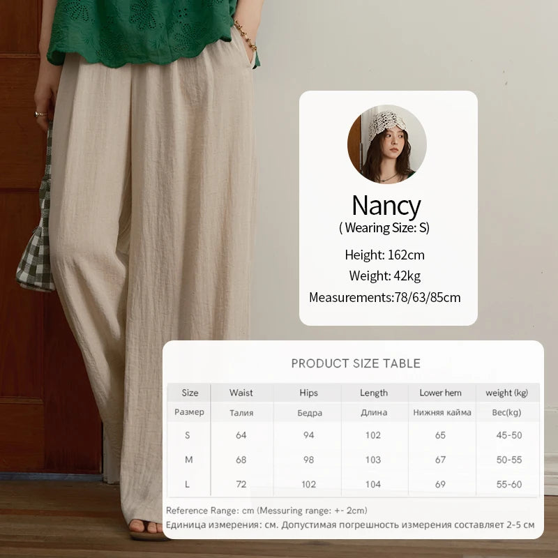 MISHOW Women Casual Wide Leg Pants 2025 Summer Button Pocket Versatile High Waist Slim Straight Pants Female Clothing MXE39K0962