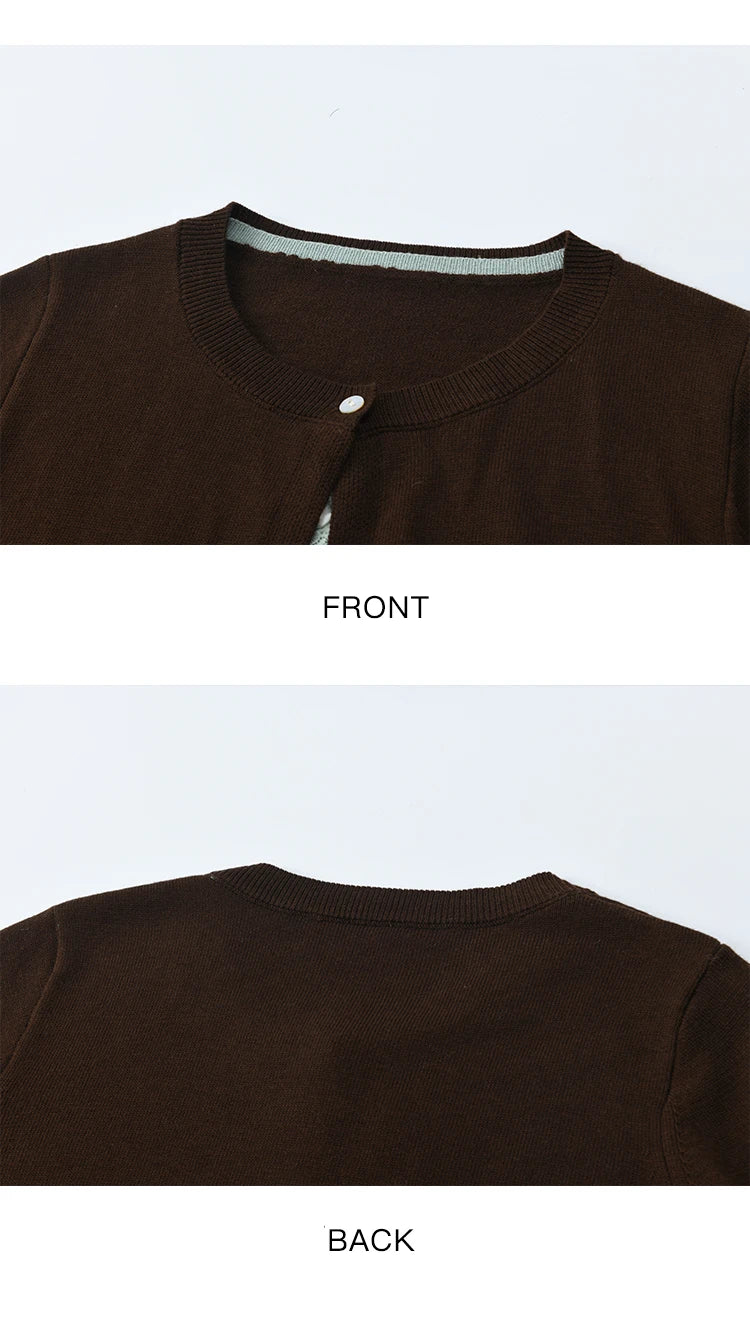 MISHOW Pullover Women 2025 Autumn Winter Retro Fake 2 Pieces Round Neck Color-blocked Lace Trim Knit Sweater Slim Top MXE46Z2545