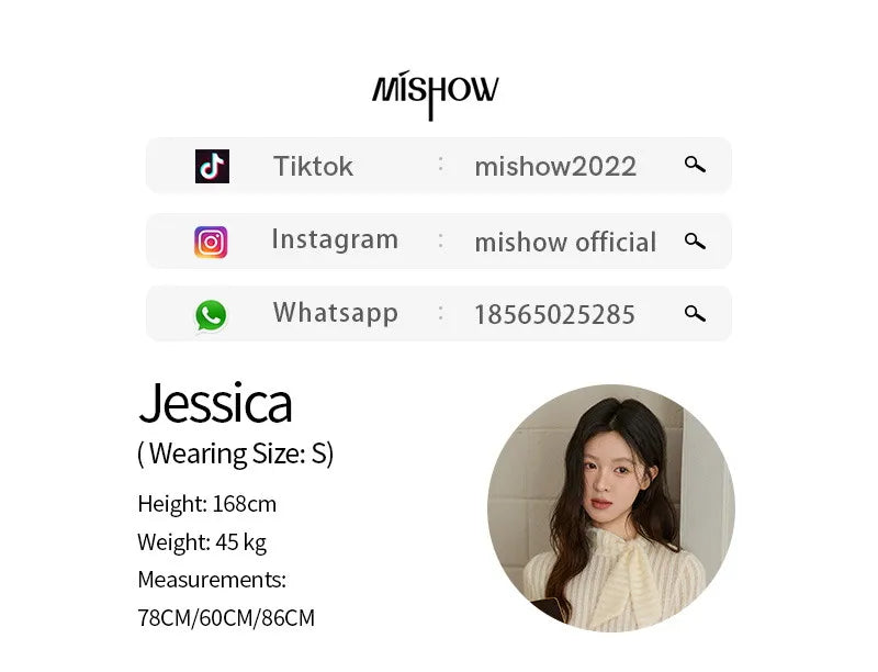 MISHOW French Lace-up Bottom Tops Women Autumn Winter 2025 Korean Vertical Stripe Knitted Top Thickened Interior Tops MXE92Z2797