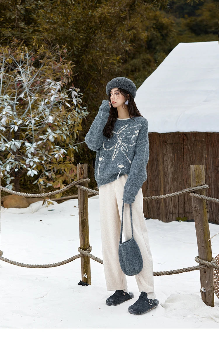 Mishow Butterfly Color Clash Wool Pullover MXD57Z1016