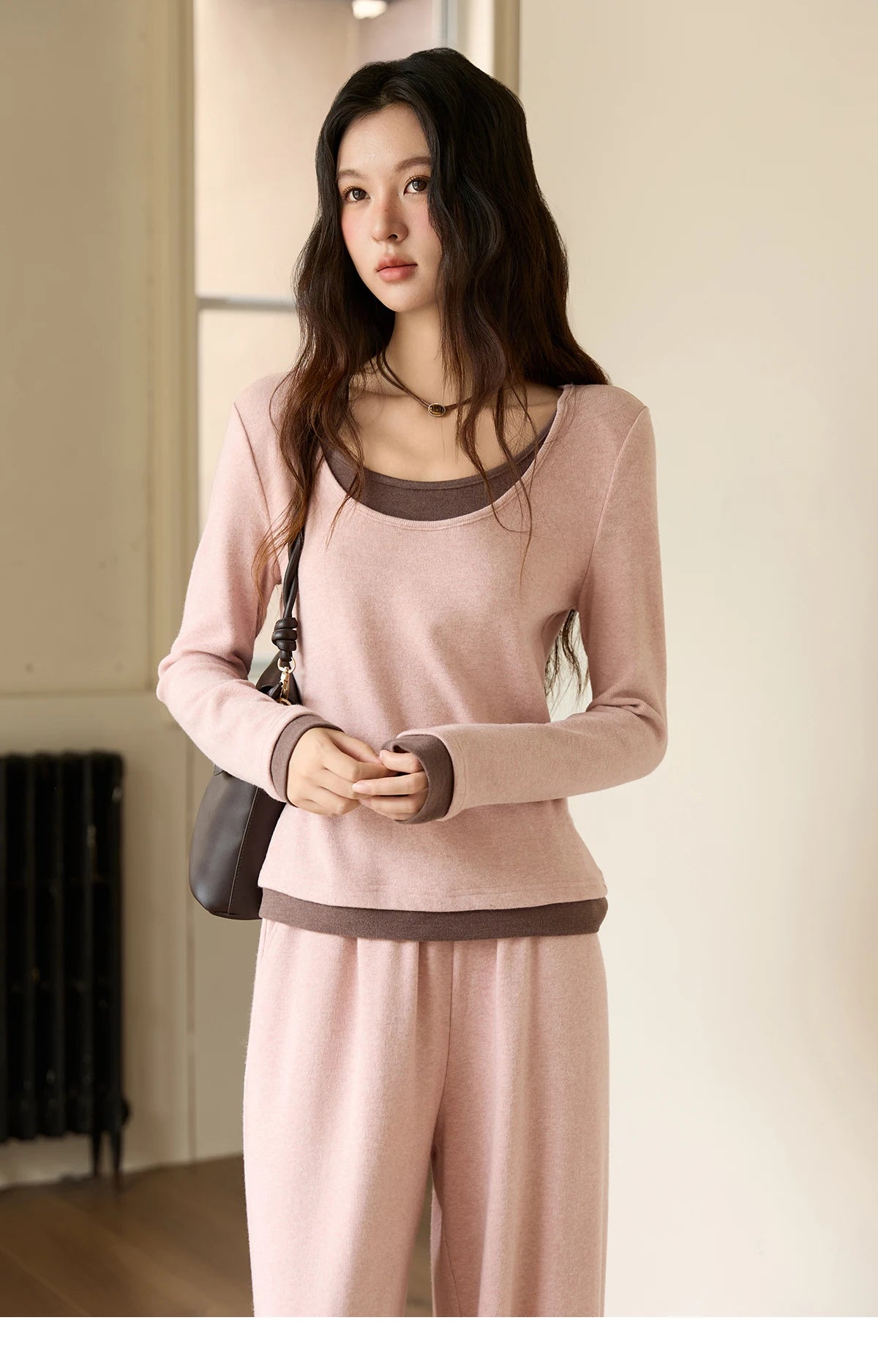 MISHOW Elastic Waist Casual Pants 2025 Autumn Winter Solid Full Length Pants Loose Wide Leg Trousers Office Lady MXE89K1119