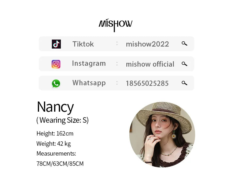 MISHOW 2025 Summer Women's Two Piece Set Polka Dot Puff Sleeve Top Casual Pocket Wide Leg Pants Set Female Clothing MXE39T0657