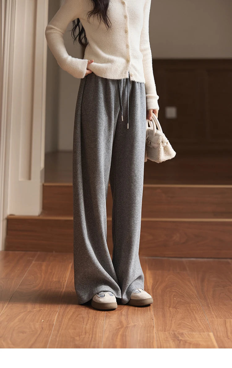 MISHOW Wide Legged Pants Women's Casual Versatile Long Pants 2025 Fall Winter New Korean High-waist Thin Pants MXD34K0824