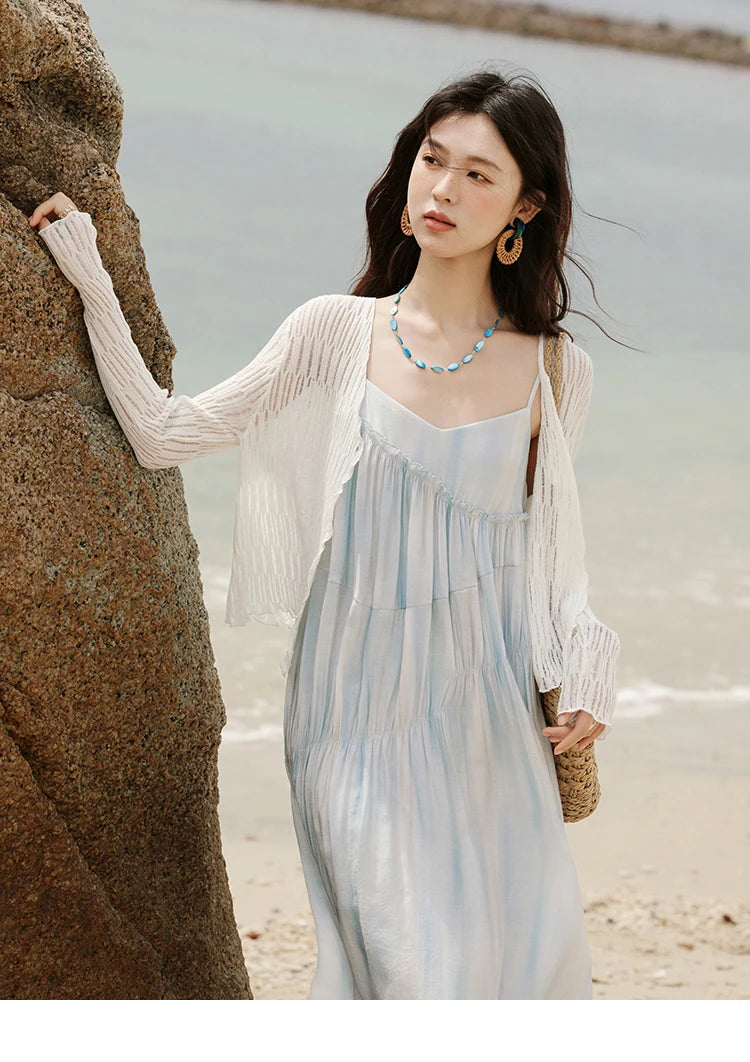 MISHOW Summer Holiday Camisole Dress for Women 2025 New Tie Dye Slim Sleeveless Seaside Long Dresses Female Fashion MXE12L2118