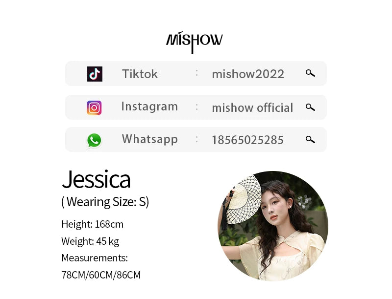 MISHOW Chinese Improved Cheongsam Floral Dress for Women 2024 Summer Hollow Out Fake Two-piece Printed Chiffon Dress MXD23L1799