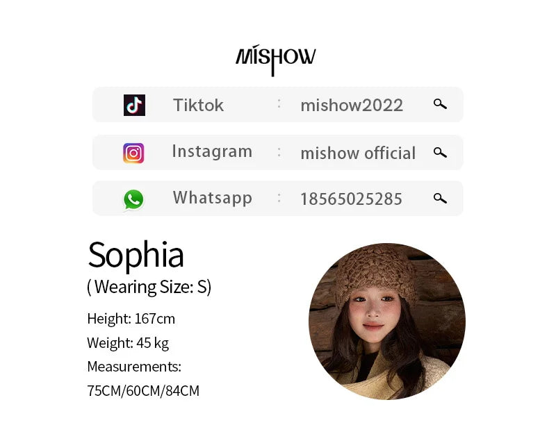 MISHOW Woman Plaid Patchwork Lamb Wool Coat 2025 Winter Round Neck Coat Commute Warm Loose Jacket (Without A Scarf)MXE90W0923